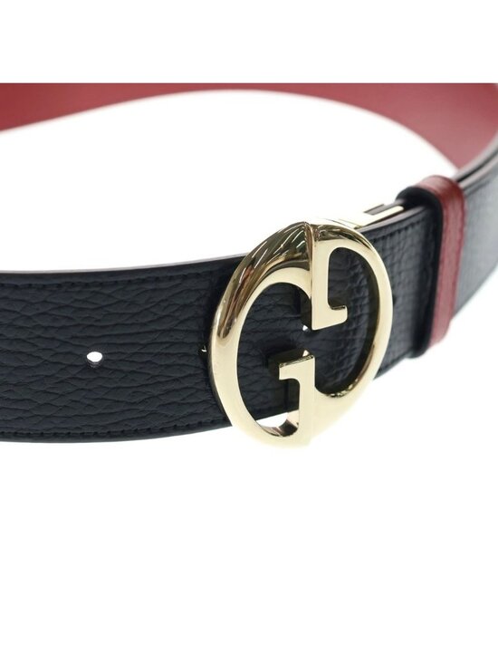Gucci GG Buckle Reversible Leather Belt Gold Black main image 6